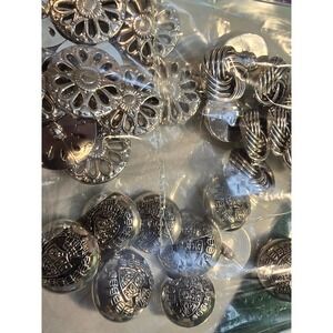 Vintage Style Decorative Buttons Set Silver-Tone Ornate Design Collection /0194
